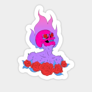 Burn my roses (neon aesthetic) Sticker